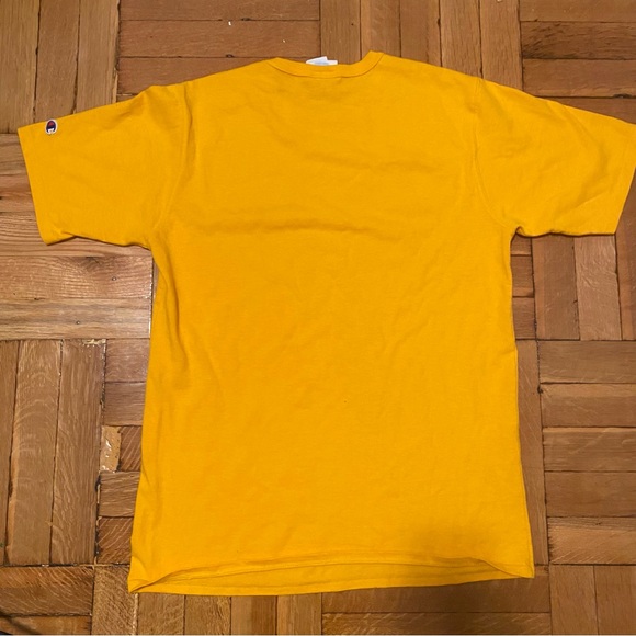 Yellow Champion tee with raised velvet logo - Picture 2 of 4